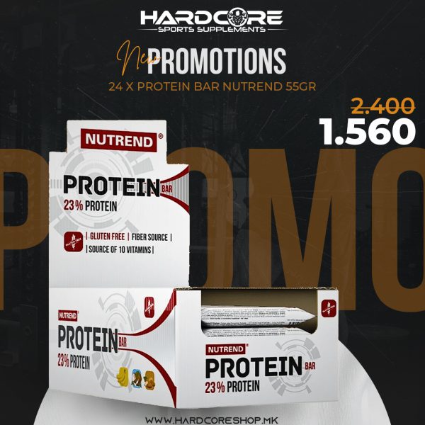 PROMO: 24 X Protein Bar Nutrend 55gr Gluten Free