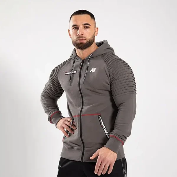 Georgia Zipped Hoodie Black Gray