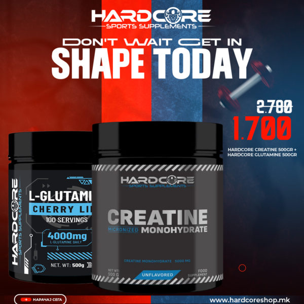 PROMO: Hardcore Creatine 500gr + Hardcore Glutamine 500gr