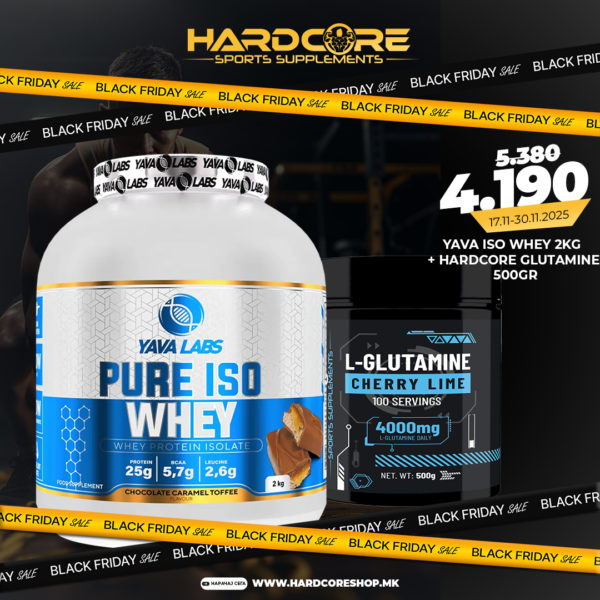 PROMO: Yava Iso Whey 2kg + Hardcore Glutamine 500gr