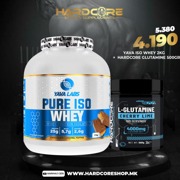 PROMO: Yava Iso Whey 2kg + Hardcore Glutamine 500gr