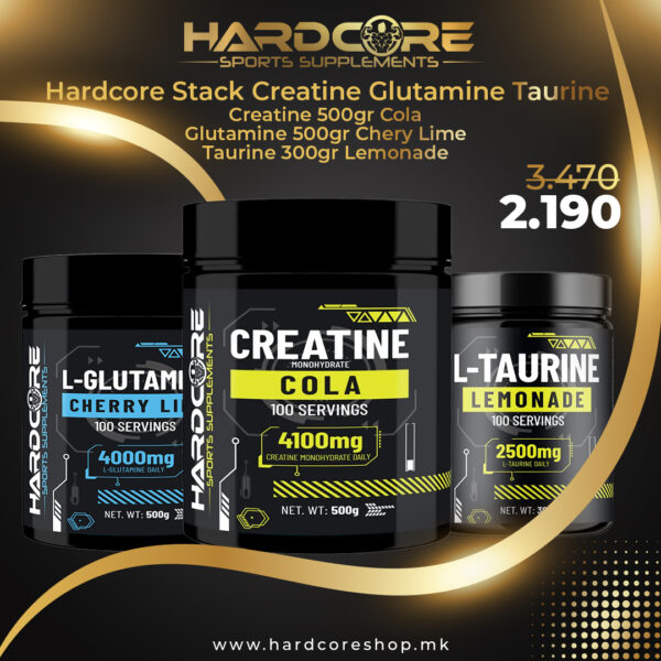 PROMO: Hardcore Stack Creatine Glutamine Taurine
