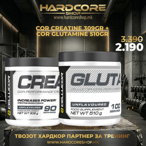 PROMO: Cor Creatine 309gr + Cor Glutamine 510gr