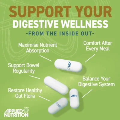 Applied Nutrition Gut Health капсули со пробиотици и ензими за дигестија