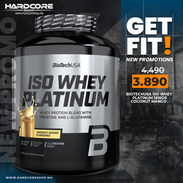 PROMO: BiotechUSA Iso Whey Platinum 1816gr - Coconut Mango